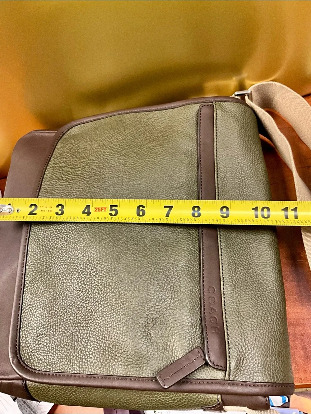 Coach Olive Green and Brown Messenger Bag